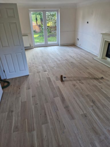 Wooden floor sanded ready for oil — wooden floor sanding & sealing project in Enstone (near Carterton), Oxfordshire
