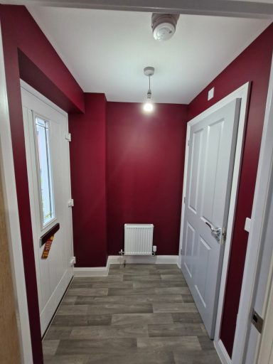 Florentine red feature wall — plastering project in Cranham (near Cheltenham), Gloucestershire